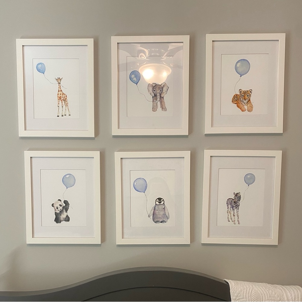 Set of 6 prints of original watercolors bought from Etsy- all size 8 x 10.